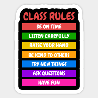 Classroom Rules - Class Rules Sticker